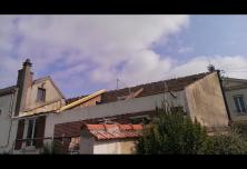 Dépose totale de l'ancienne toiture y compris la charpente 