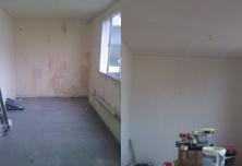 pièce principale avant et en cours des travaux 