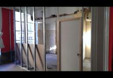 Aménagement d'une nouvelle cloison de type PLACOSTIL sur chape léger 