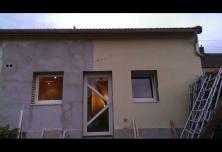 Façade sud en travaux 